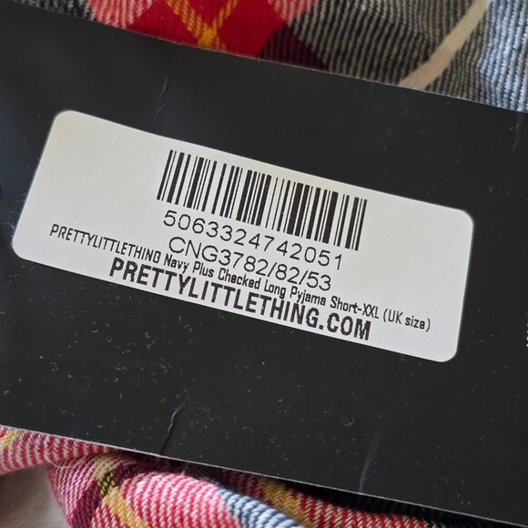NWT Pretty Little Thing Flannel Plaid PJ Set Size XL Top 2X Shorts Pajamas - Picture 10 of 10